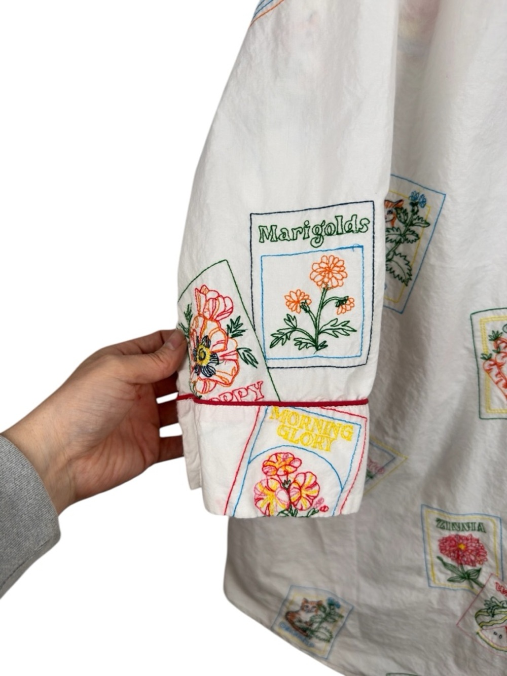 Printfresh Seed Packets Sleep Shirt Cloud Organic Cotton Button Down Nightgown L - Picture 7 of 16